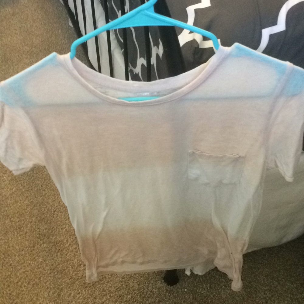 Light pink/cream tie dye, sheer T-shirt